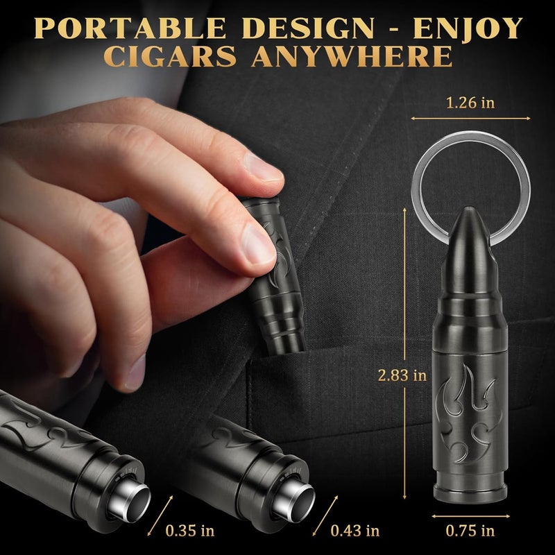 LIHTUN Portable Cigar Punch Cutter - Twist-Out Cigar Punch with 2 Sizes, Clockwise Switch Between Large and Small Punch Holes, Precision Cutting for Various Cigars (Gunmetal) - Image 5